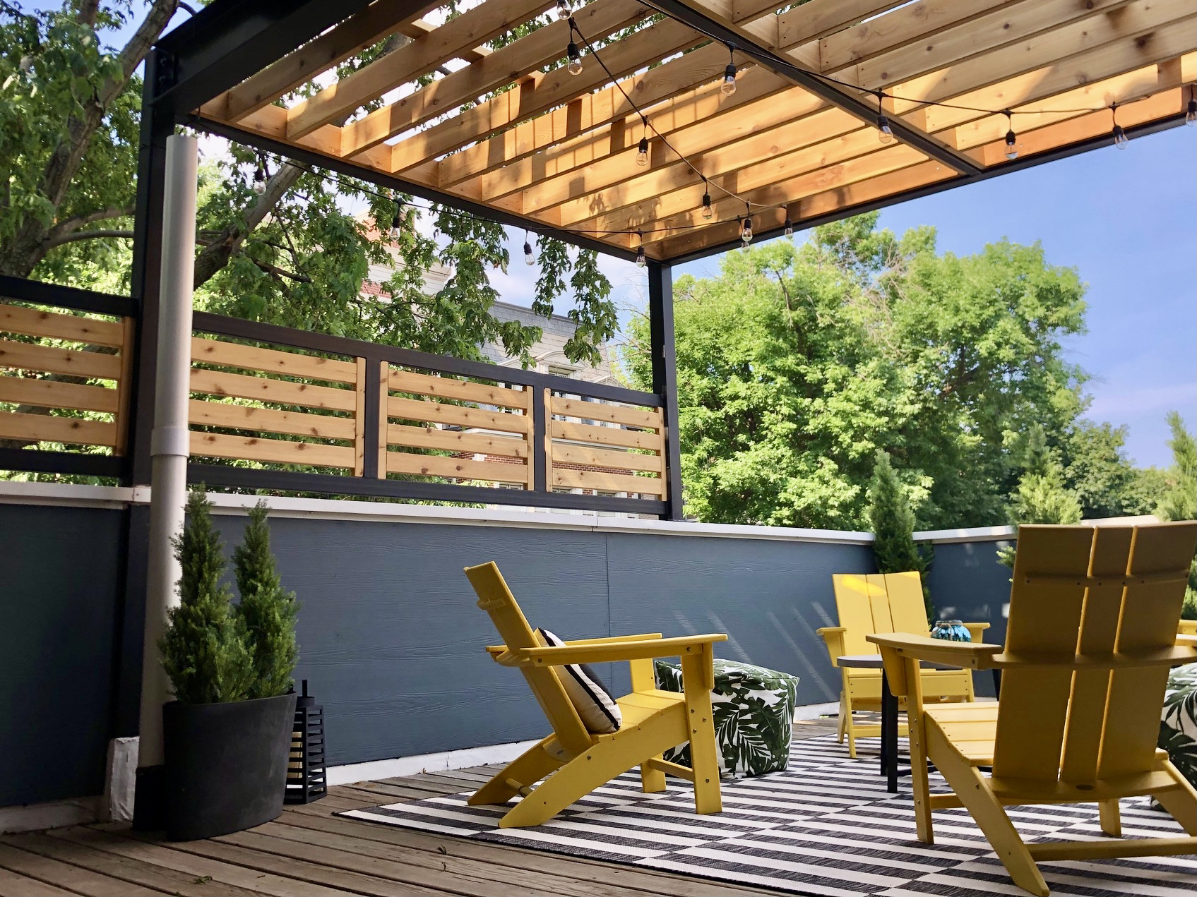 Steel , Cedar Pergola , privacy panels.(1)(1)(1)